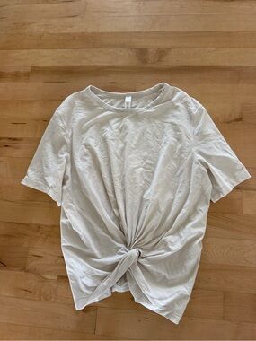 Lululemon Cream Knot-Front Short Sleeve Tee